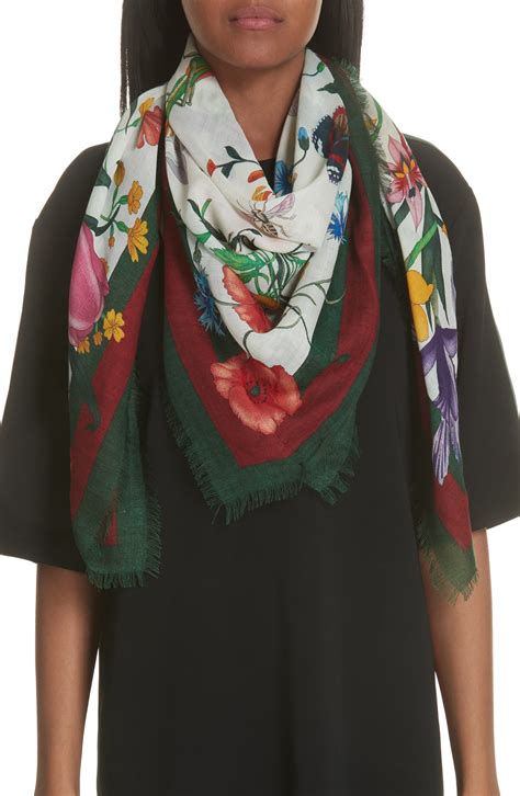 gucci floral shawl|gucci scarf outlet.